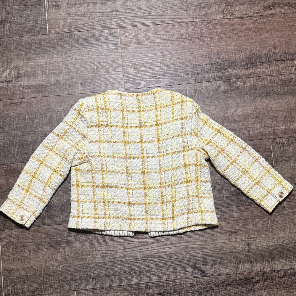 CAbi Women's Yellow and White Plaid Blazer - Picture 9 of 12